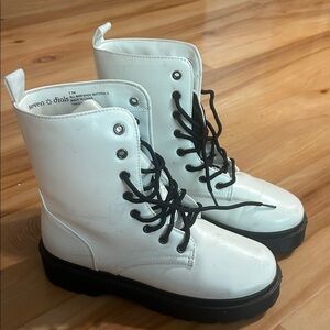 Seven Dials White Combat Boots